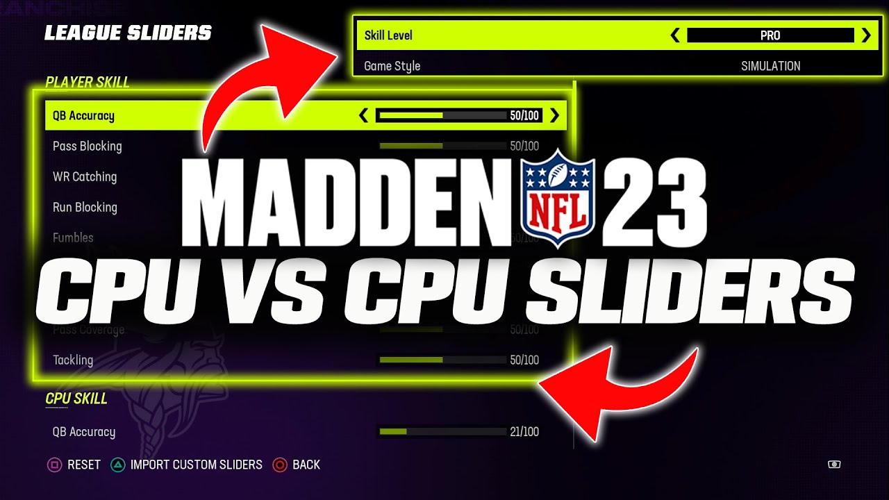 Madden 23 CPU Vs CPU Sliders!