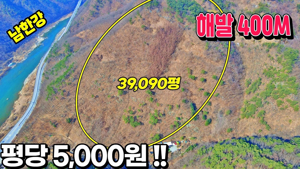 [NO. 938] 평당 5,000원! 해발400M 남한강이 흐르는 아름다운 강원특별자치도 영월군에 위치한 저렴한임야 저렴한토지