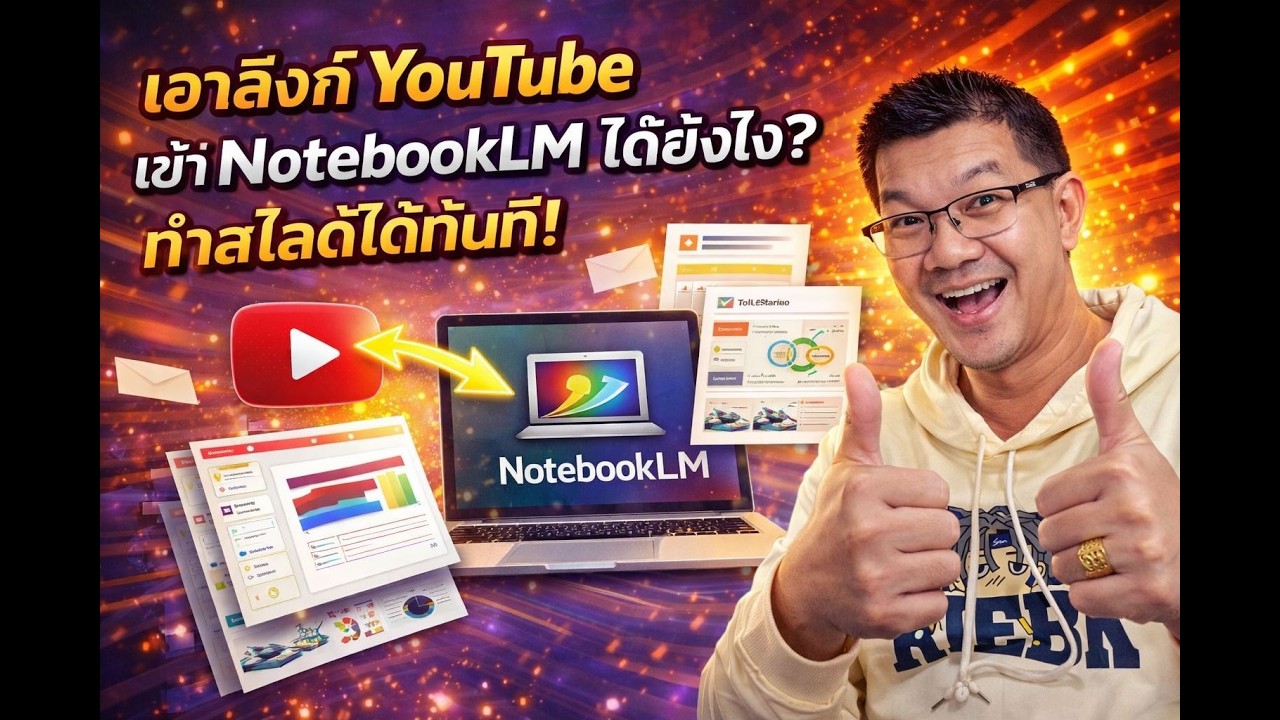 วิธีเอาลิงก์ YouTube เข้า NotebookLM | แปลงคลิปเป็นสไลด์ & Infographic คุ้มมาก!