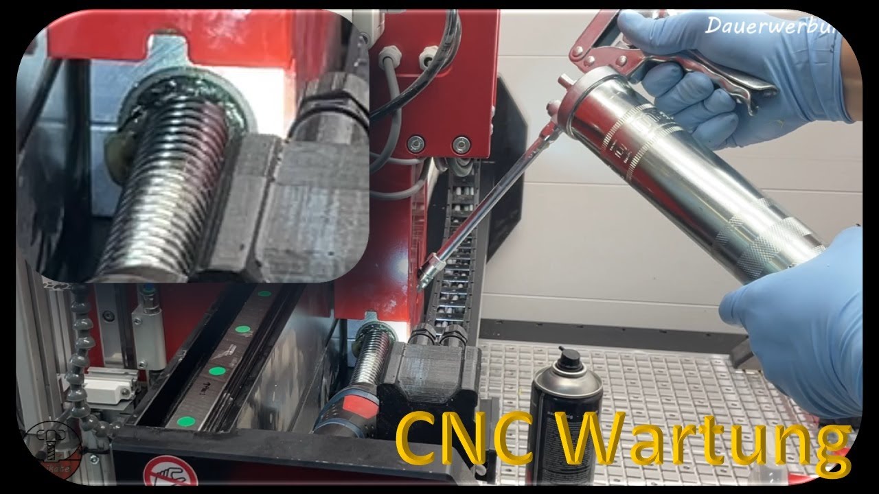Wartung einer CNC Maschine, Fett/fetten von Spindel und Schiene (CNC Haase ALS1208) #CNCUnikate