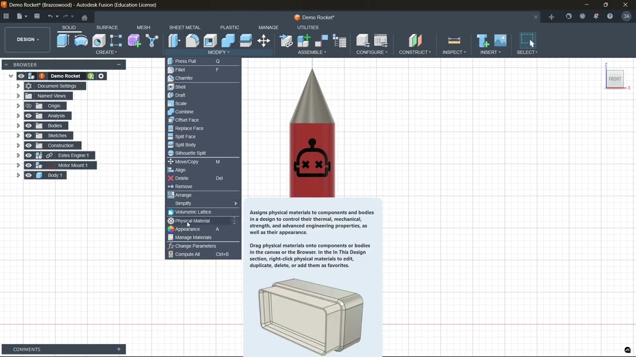 Center of Mass - Delivery Rocket