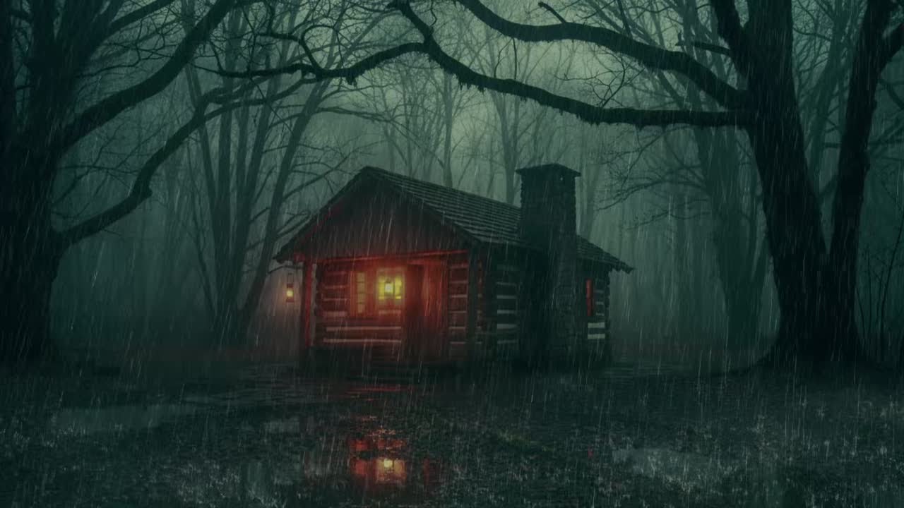 Relaxing Cabin Rain Sounds 🕯️ Night Cabin Ambience for Deep Sleep, Mental Peace and Relaxation