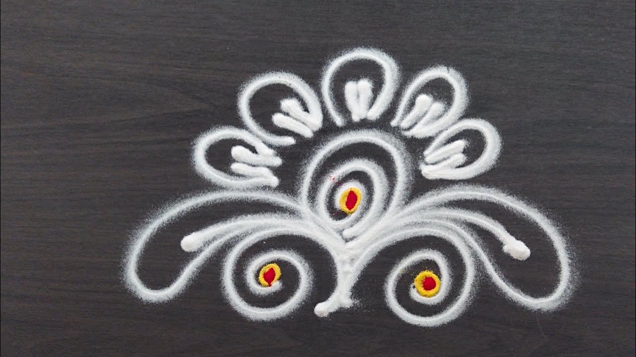 Easy rangoli designs | Easy rangoli design tutorial for beginners 