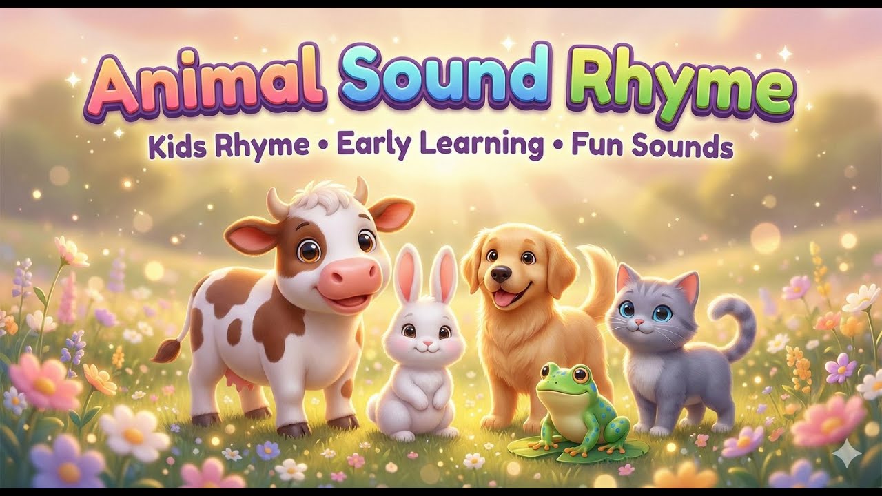 Animal Sound Rhyme for Kids | Fun Animal Sounds Song | Learning Farm Animals for Toddlers