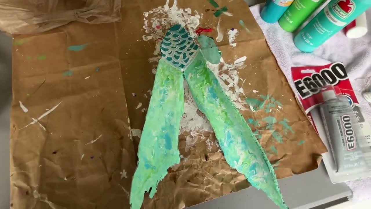 Painting Palm Frond Mermaids