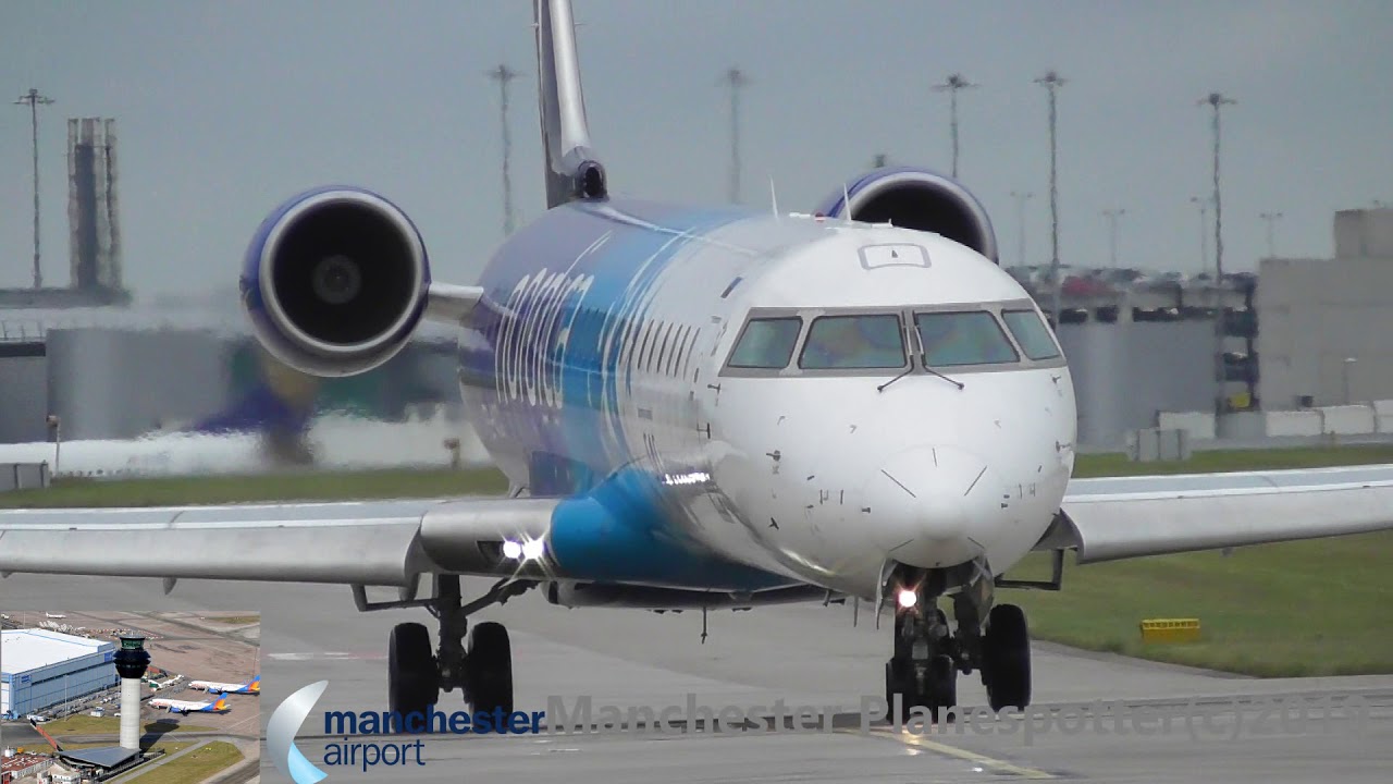 (HD) Nordica Bombardier CRJ-900LR ES-ACG On SK2548 At Manchester airport on the 06/07/2019