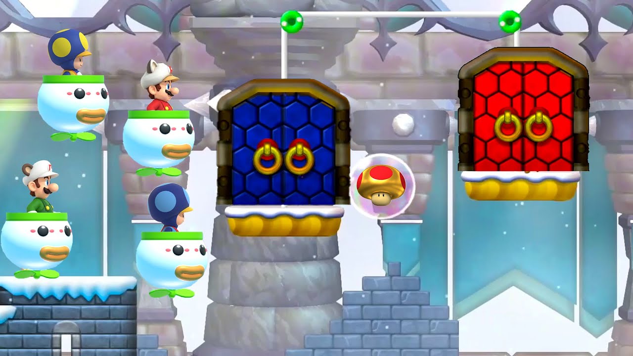 New Super Mario Bros U (Vulcanic 2) – 4 Players Co Op Walkthrough #3