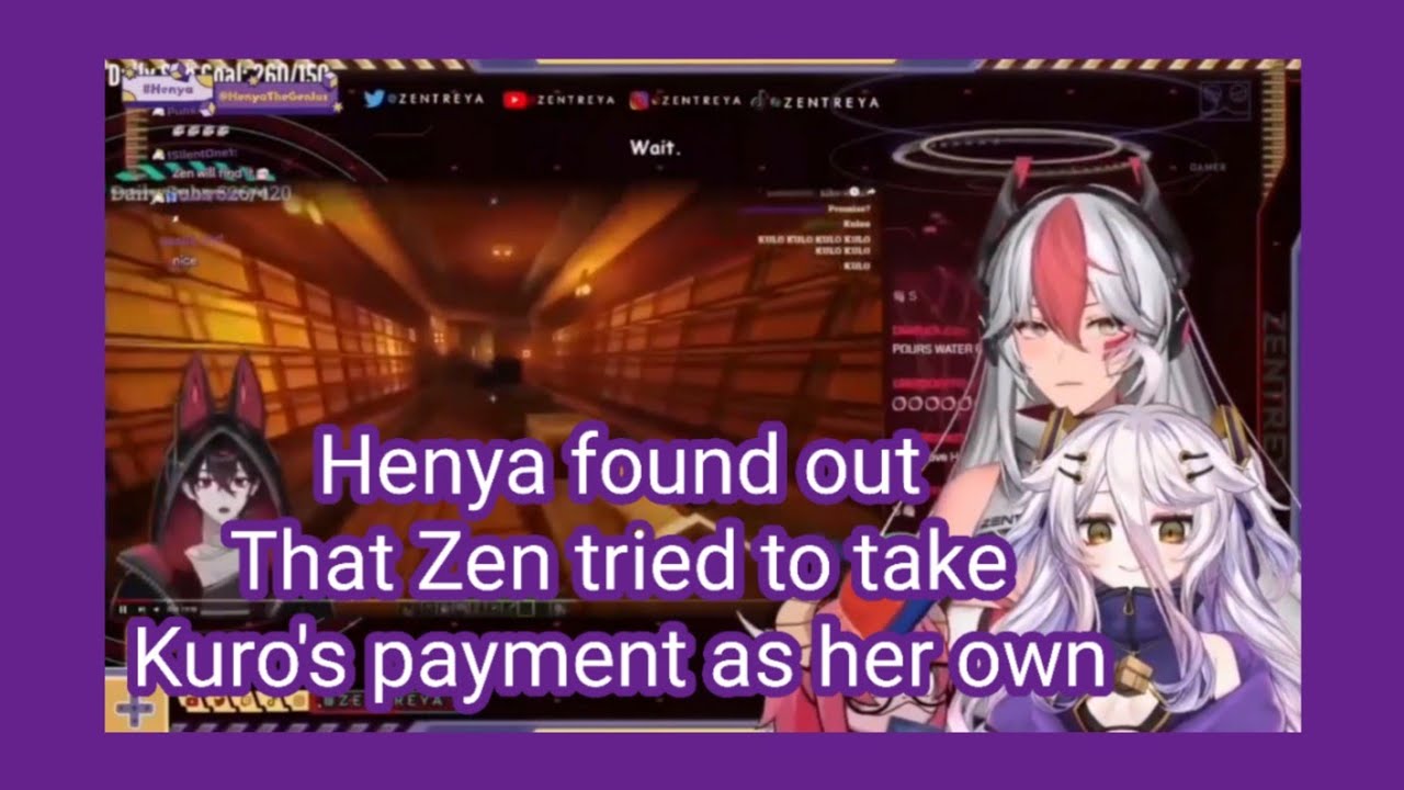 Henya finds out that Zentreya tried to take Kuro's payment as her own in Minecraft