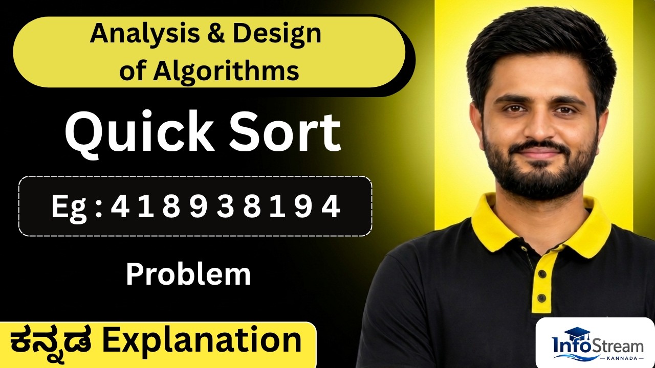 Quick sort Problem , Part 3 |data structures & Algorithm |VTU, All universities