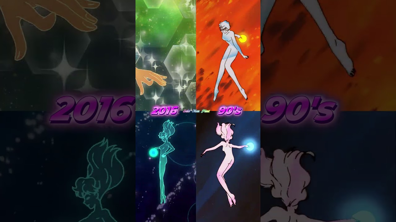 Sailor Uranus And Neptune 90&rsquo;s versus Crystal #sailormoon #sailormooncrystal #fyp