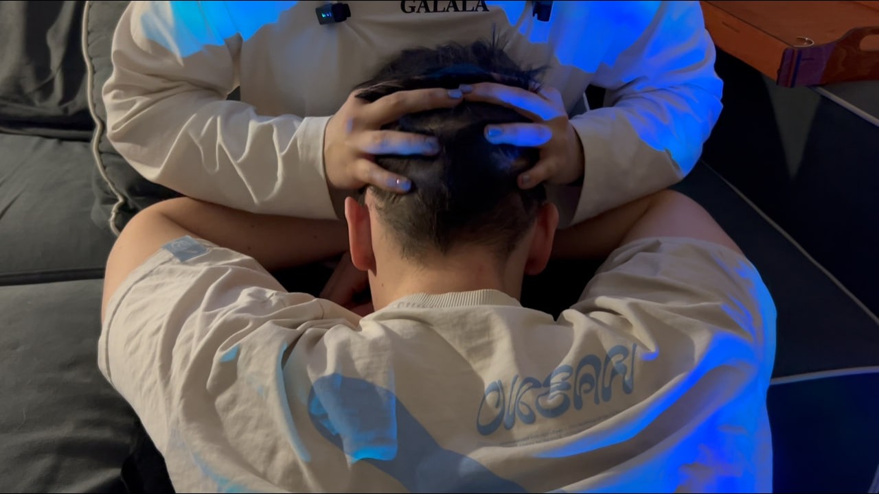 ASMR Chaotic Head Massage and Back Massage (no talking)