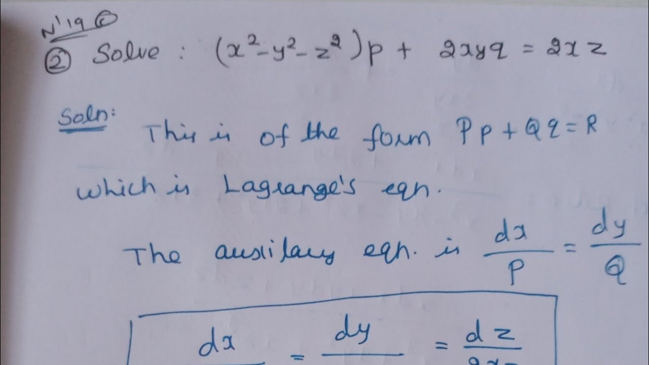 Lagrange's equation 2 # PDE # Allied Maths 2 # TPDE # Differential equations # in Tamil