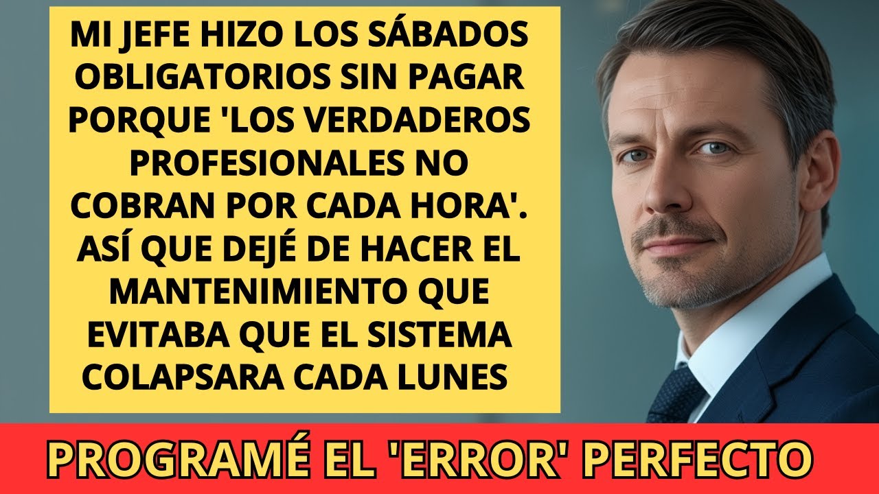 Querían que trabajara sábados gratis. Así que programé un “error” que paralizó todo el lunes