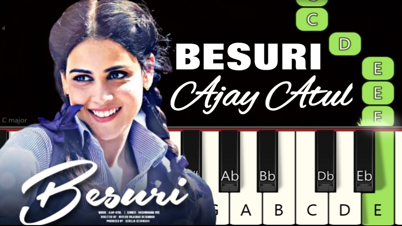 BESURI Song ❤ | Ajay Atul | Piano tutorial | Piano Notes | Piano Online #pianotimepass #besuri #ved