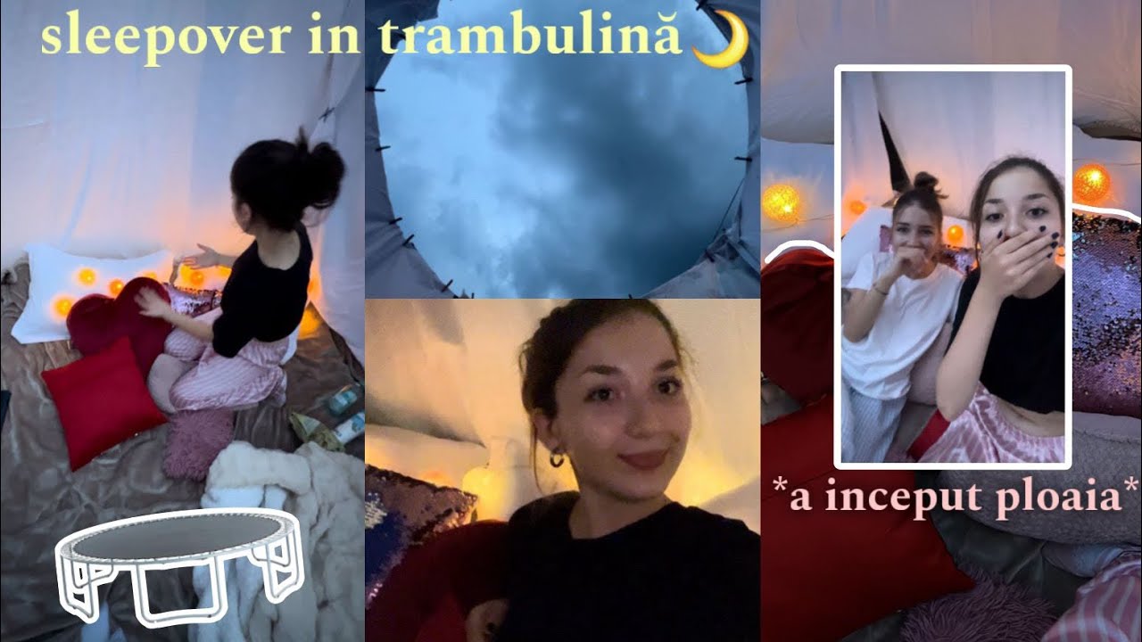 SLEEPOVER în trambulină (a început ploaia): curățăm trambulina și o transformăm 🌙