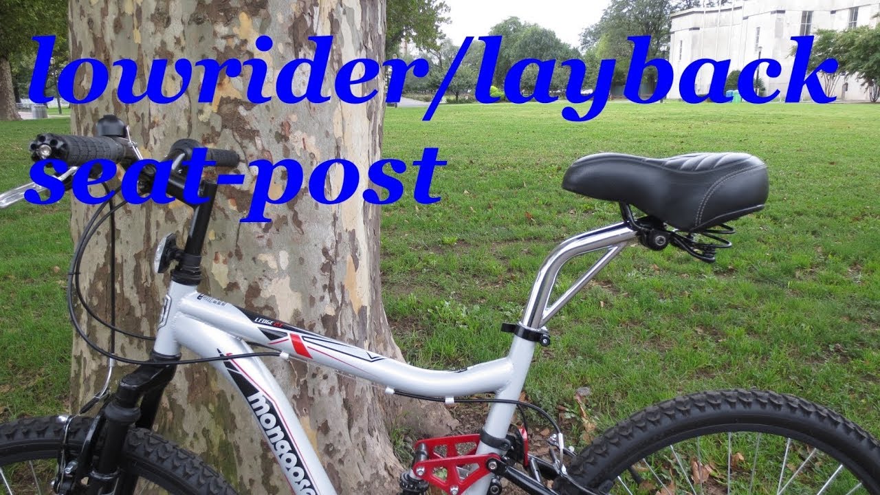 Lowrider layback bicycle seat-post for riding comfort