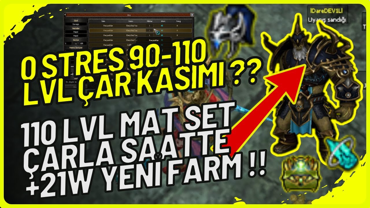 🔥 90-110 LVL STRESSİZ ÇAR KASIMI 💪 | ⚔️ YENİ FARM +110 LVL MAT SETLE ⏱️ +21W 💰 | Metin2 TR Bagjanamu
