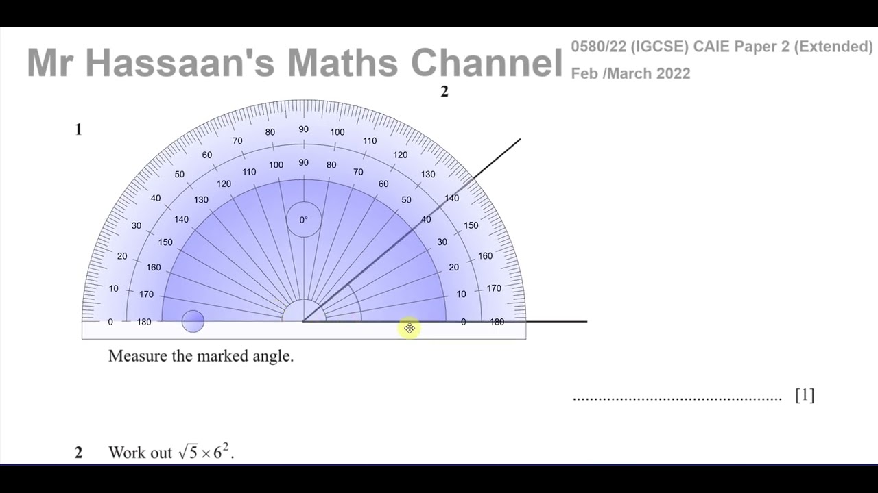 0580/22/F/M/22 (IGCSE), Paper 22, Q1, Geometry, Using Protractors