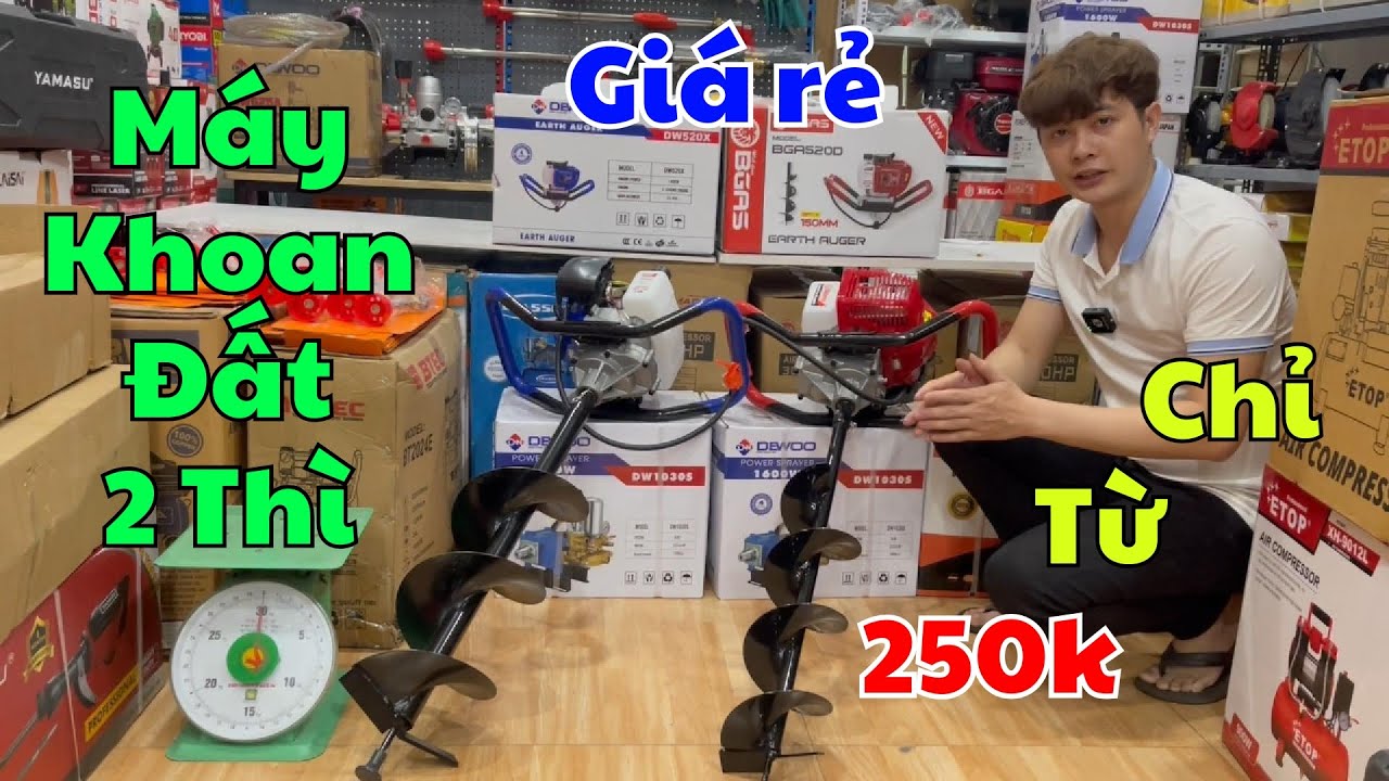 Báo Giá Máy Khoan Đất - Khoan Lỗ Trồng Cây Cầm Tay 2 Thì Kèm Mũi 150mm Và 200mm Giá Rẻ