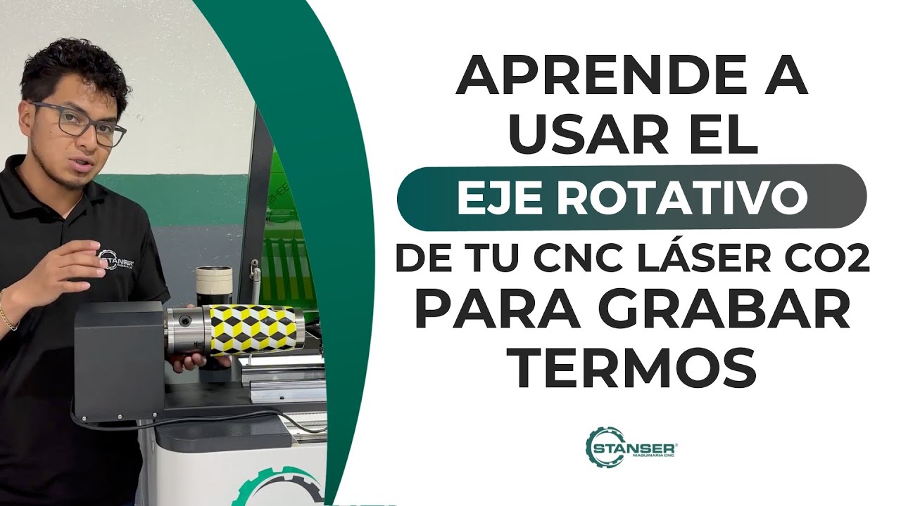 Como usar el eje rotativo de tu Láser CO2 y grabar thermos.