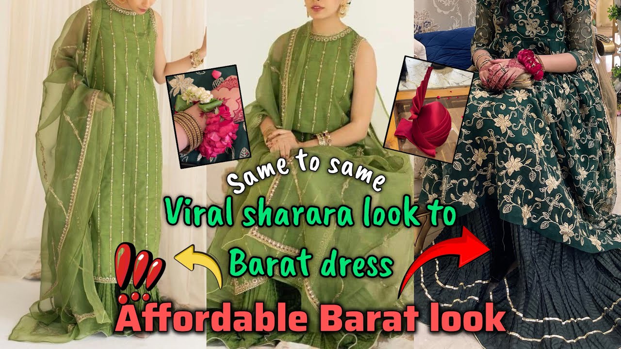 Affordable Barat look💃sharara dress for wedding| outfit for barat|shaadi ki shopping|shaadi ke dress