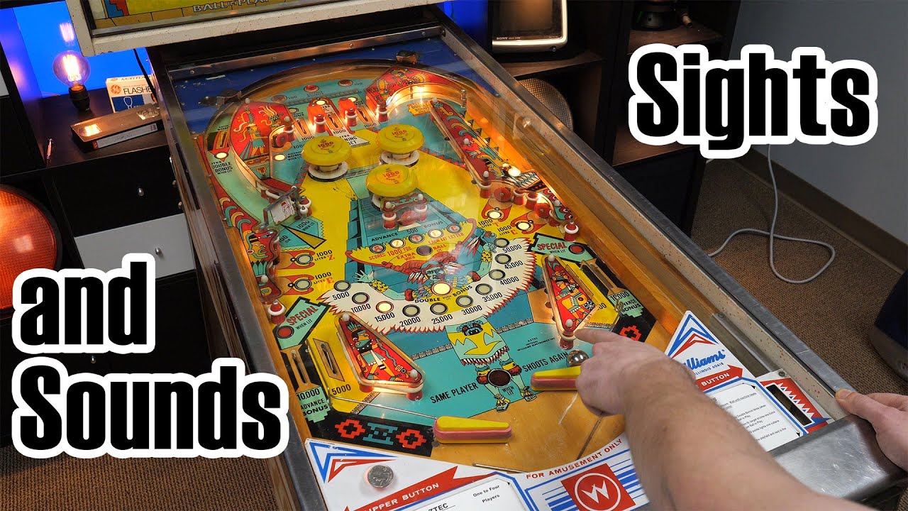 Sights and Sounds: Aztec Pinball Machine Gameplay and Playfield Layout