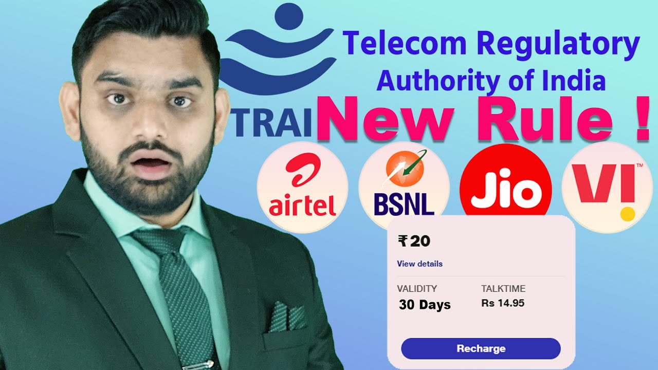 TRAI New Rule | Rs.20 Recharge For 30 days Validity | Jio, Airtel, Vi, BSNL | Validity Plans | Offer