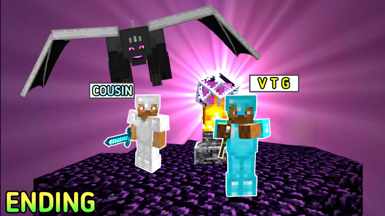 The end ❤️|Fighting ender dragon😡|Minecraft ending|On vtg!