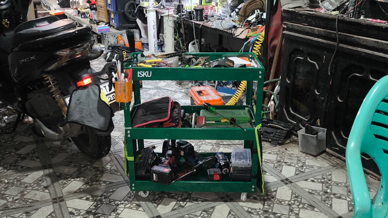 rak kunci perkakas bengkel bisa di dorong ISKU TROLI model A