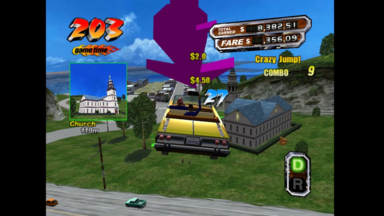 Crazy Taxi 3 - B.D.Joe Gameplay - West Coast - LOCO License