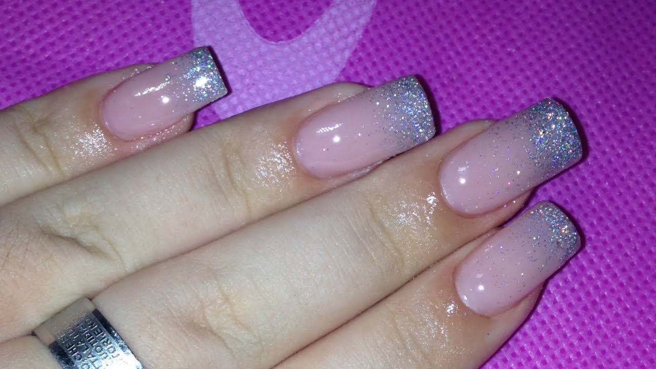 NAIL ART TUTORIAL: french glitter sfumato.♡