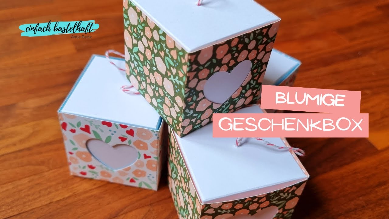💐Verpackung mit Pfiff | kleine Geschenkbox mit Herz | Goodiebox | Rustikal Floral Stampin'Up!