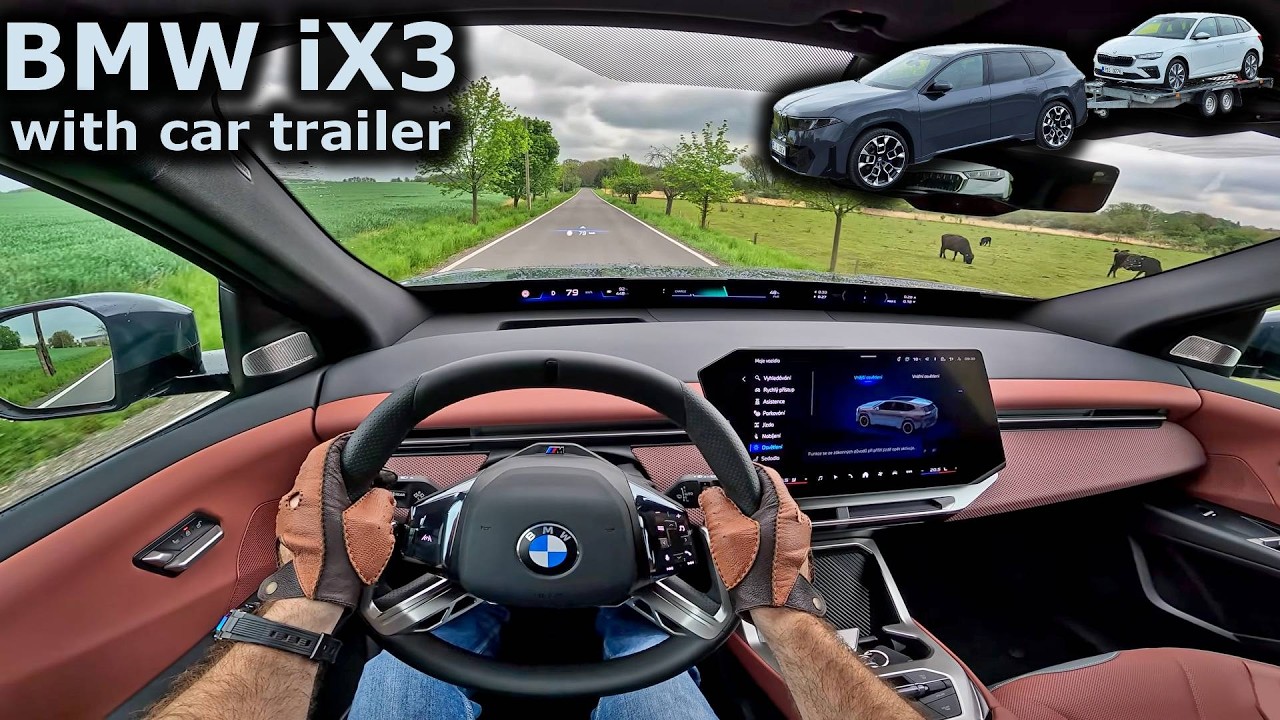 2026 BMW iX3 50 xDrive 463hp &ndash; Can an Electric SUV Tow? POV Drive with Car Trailer | 4K