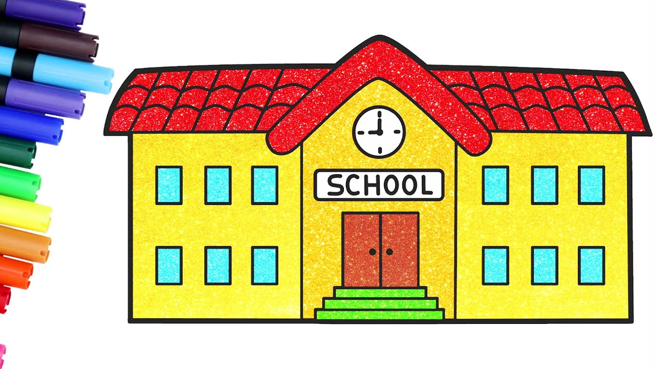 Как нарисовать весёлую школу 🏫✏️ | Пошаговое рисование | Chiki Art | HooplaKidz How To