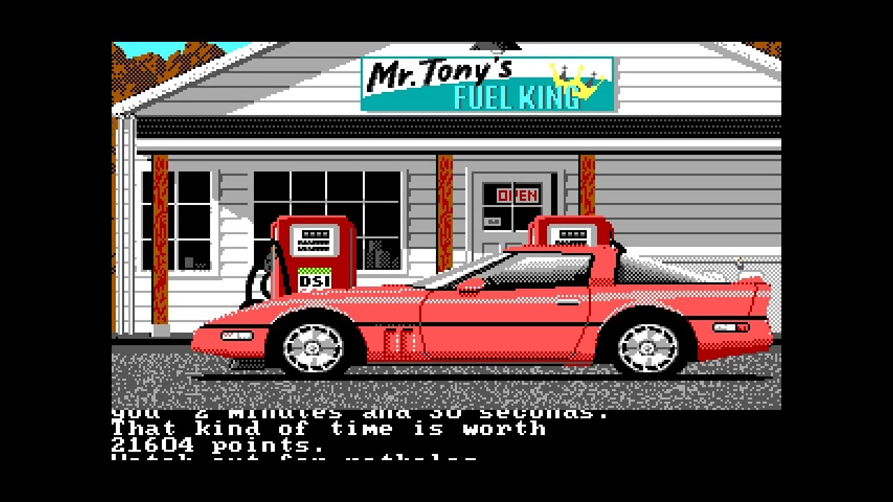 Test Drive 1, IBM PC, EGA, Chevy Corvette