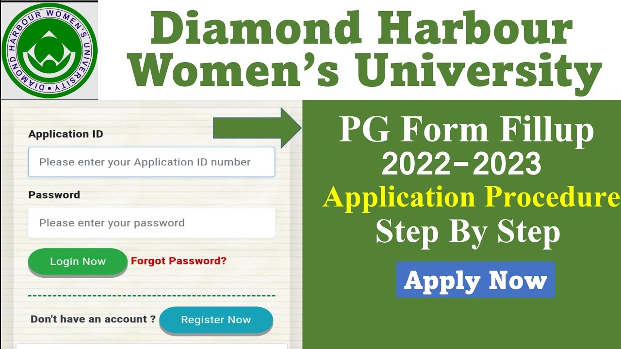 Diamond Harbour Womens' University PG Form Fillup 2022-2022 // Step By Step Application Process