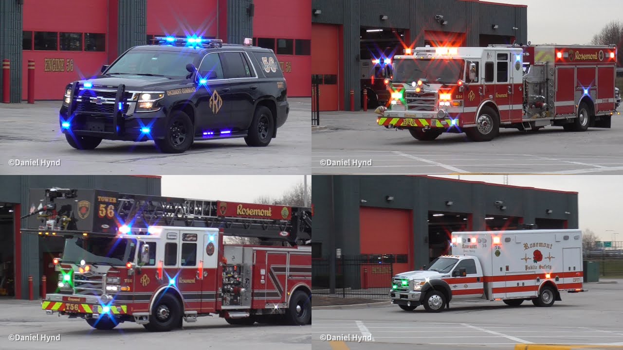 *FULL HOUSE* Rosemont Public Safety Battalion 56, Engine 56, NEW Tower 56, & Ambulance 56 Responding