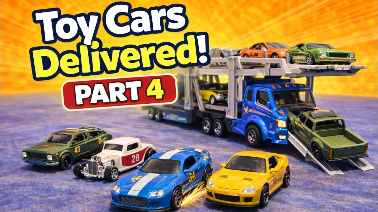 Toy Cars Delivery and Unloading Fun Toy Truck Video Part 4