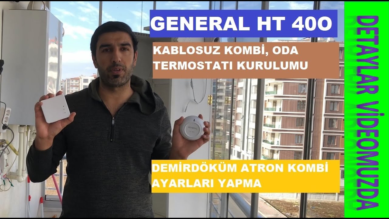 GENERAL LİFE HT 400 Kablosuz Akılı Kombi Kiti, Wifi Oda Termostatı kurumu