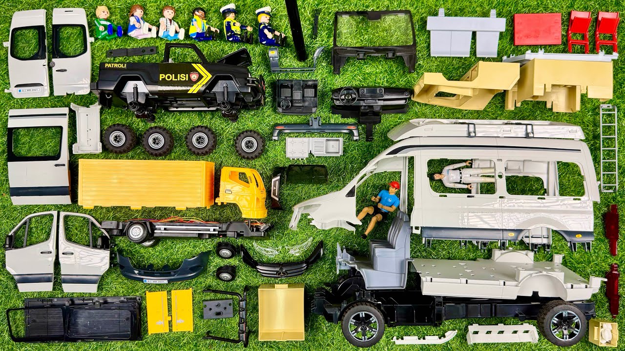 Merakit Mainan Rusak | Mobil Polisi, Campervan, Truk Box