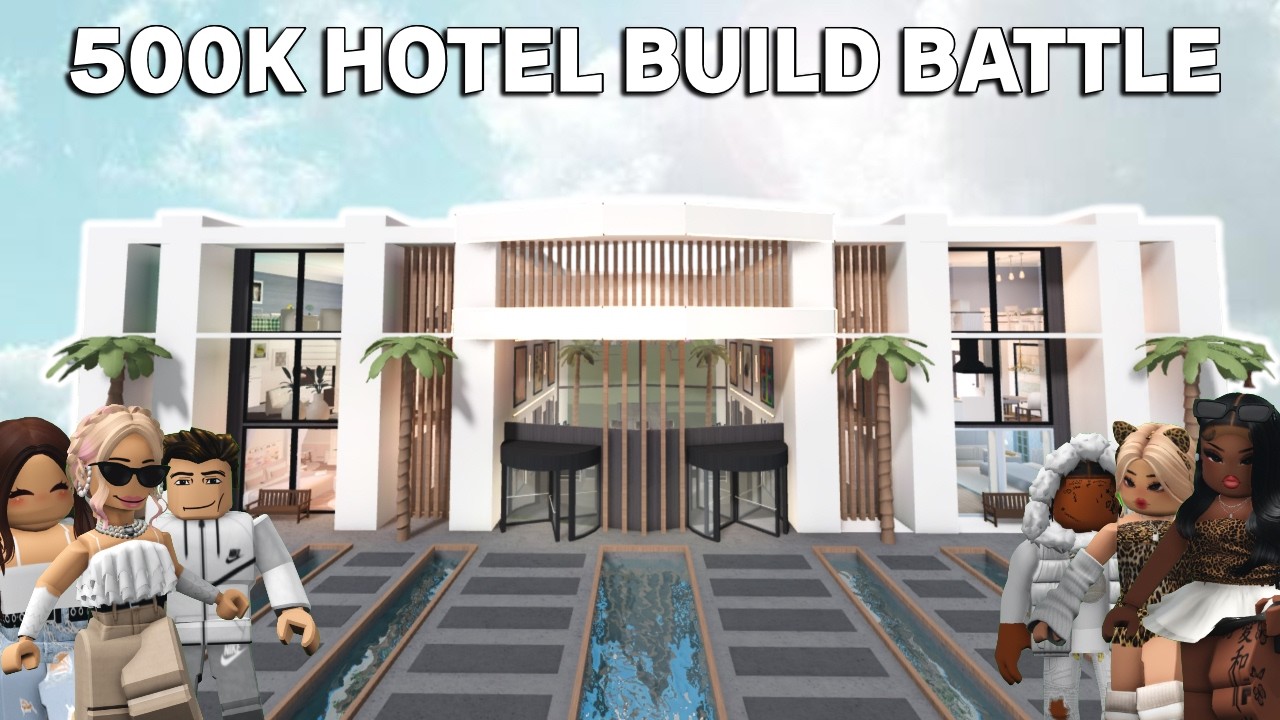 $500K MEGA HOTEL BUILD BATTLE In BLOXBURG