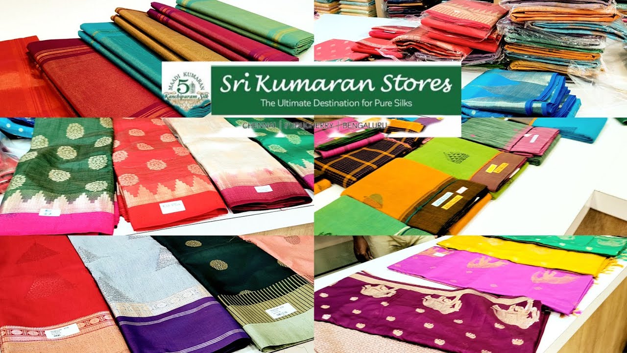 வெயிலுக்கு இதமான 🌞 காட்டன் புடவைகள்/ 5 Maadi Sri Kumaran Stores Soft Pure Cotton Saree collection 