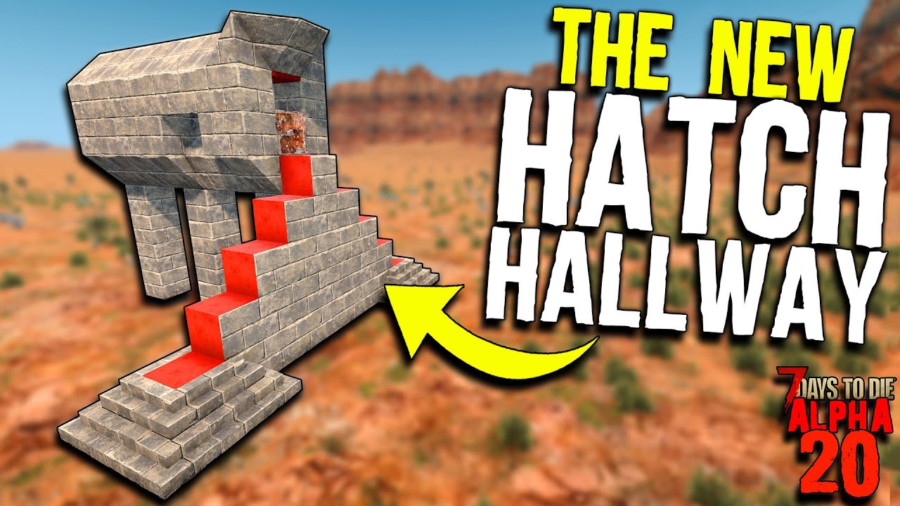 7 Days to Die: The NEW HATCH HALLWAY Melee Horde Base | Alpha 20 (Best Melee Horde Base Build Guide)