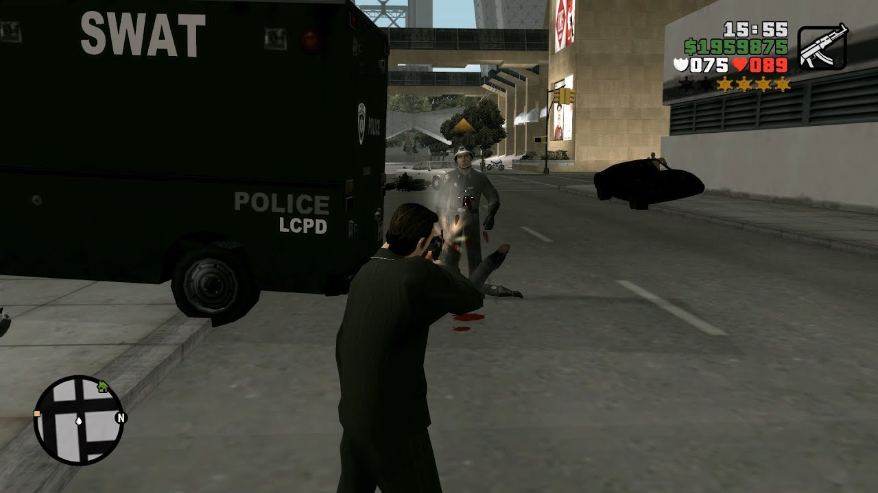 GTA Liberty Wiseguy Staunton Island Shootout + Six Star Wanted Level Escape