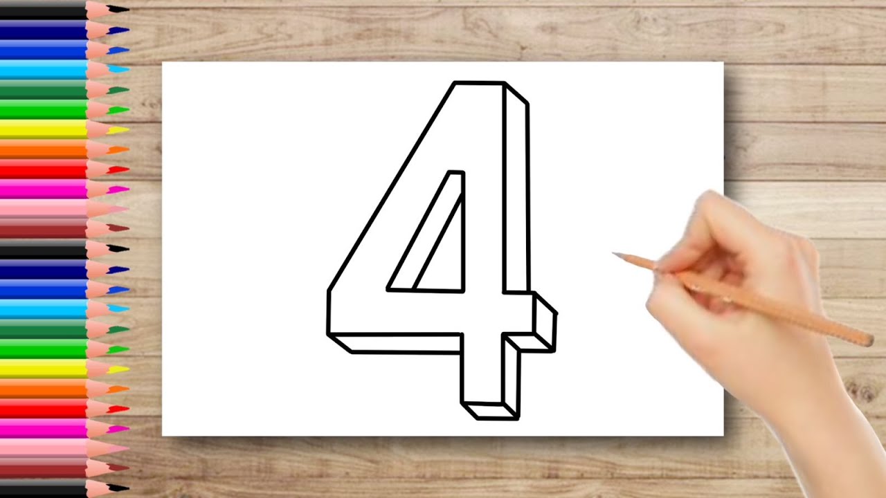 How To Draw Number '4' In 3D