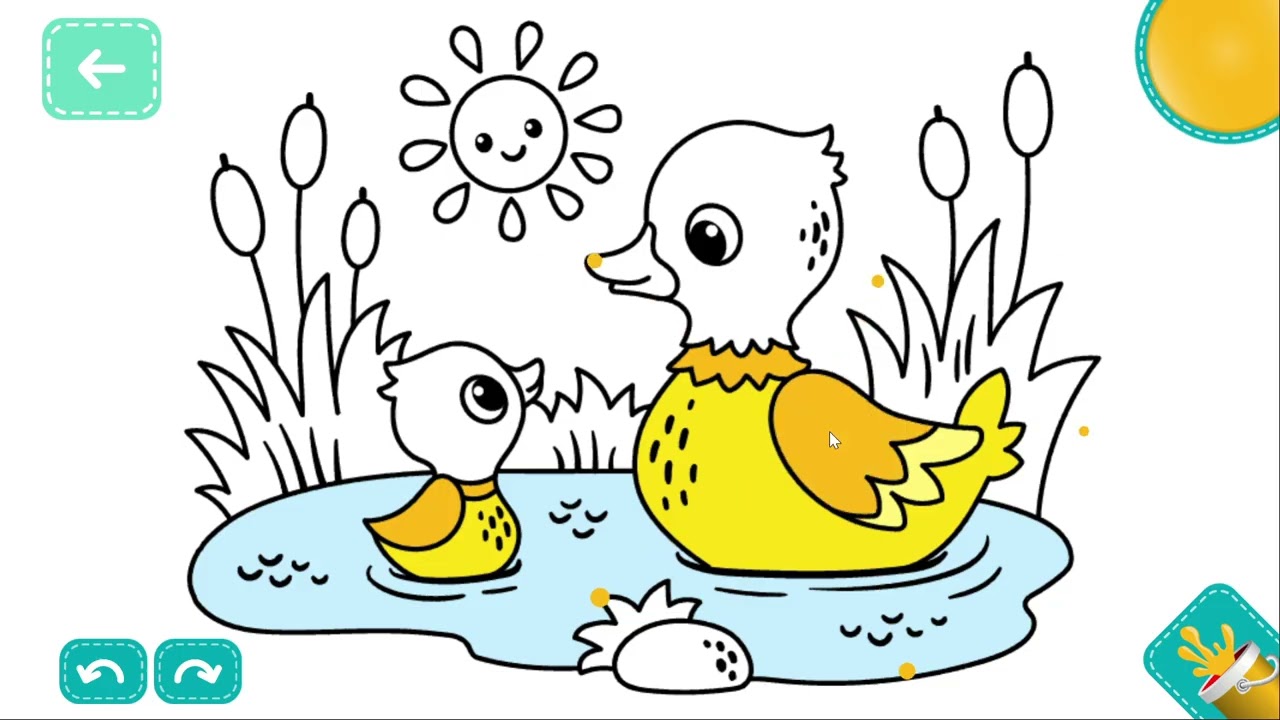 Easy coloring book for kids and todller #animals #water