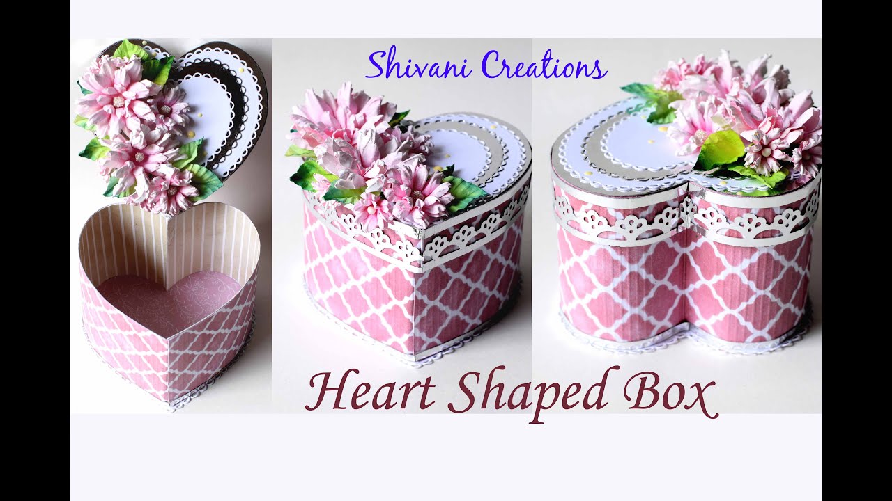 Heart Shaped Box/ Paper Flower Making Using Home Made Tools