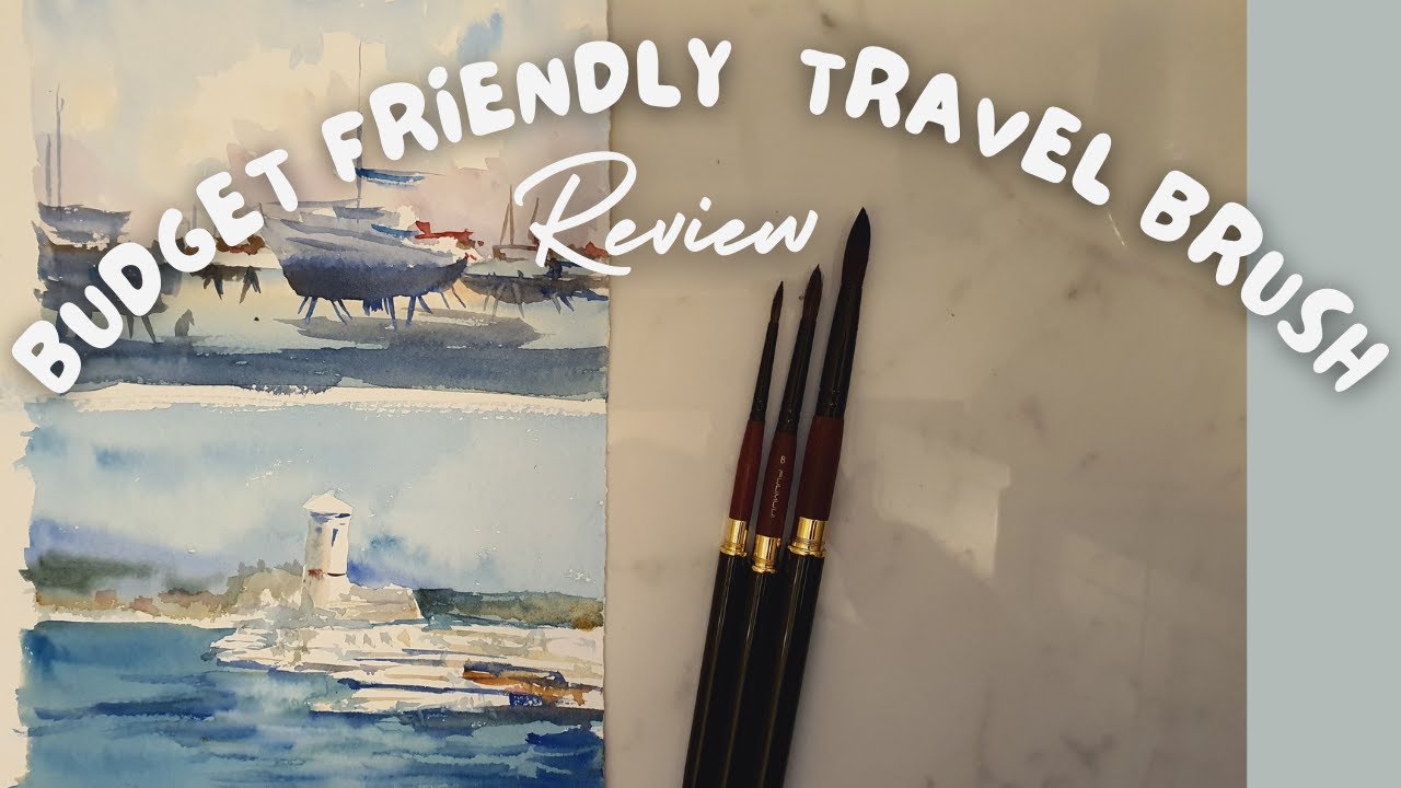 [Watercolor tools review] Budget friendly travel brushes VS Silver black velvet brushes #comparison