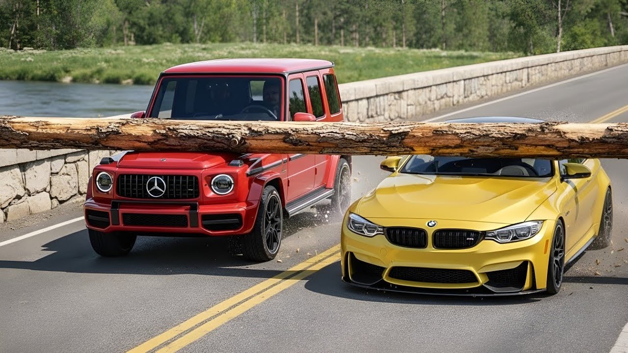 Cars vs Logs on the Road Challenge #1 | BeamNG.drive Extreme Crash Test
