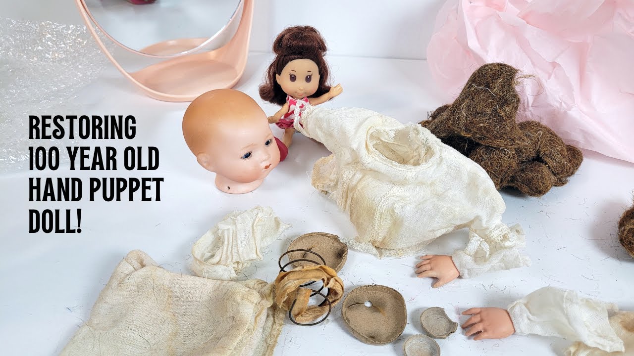 Restoring 100 YR OLD Hand Puppet Doll!